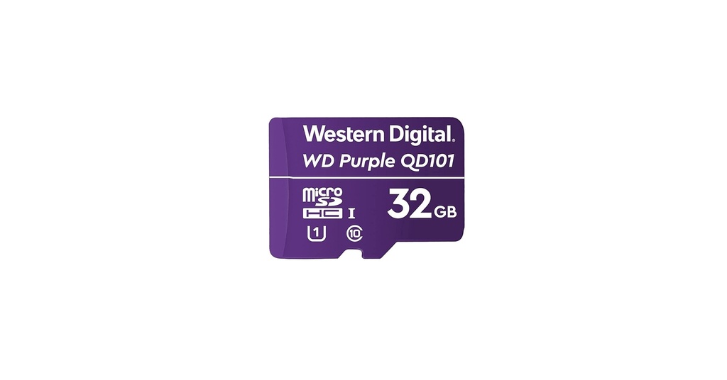 [CH032WDC02] WD Purple SC QD101 WDD032G1P0C - Tarjeta de memoria flash - 32 GB - UHS-I U1 / Class10 - microSDHC - púrpura
