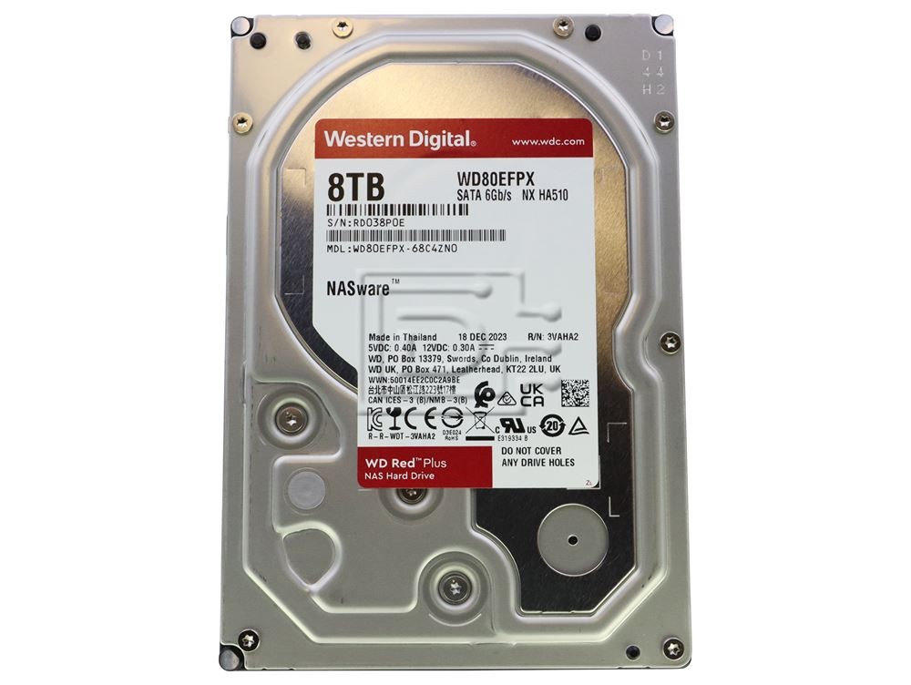 [WD80EFPX] Western Digital WD Red Plus NAS Hard Drive - Hard drive - Internal hard drive - 8 TB - 3.5" - 5640 rpm