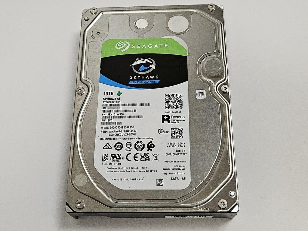 [DH970SEA25] Seagate SkyHawk AI ST10000VE001 - Disco duro - 10 TB - interno - 3.5" - SATA 6Gb/s - 7200 rpm - búfer: 256 MB
