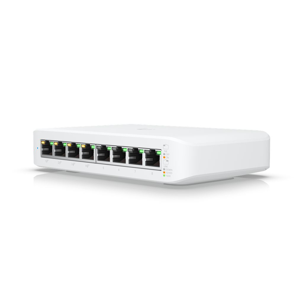 [ES601UBQ08] Ubiquiti Unifi Switch Ultra Layer 2 8-port GbE PoE switch with versatile mounting options 42W