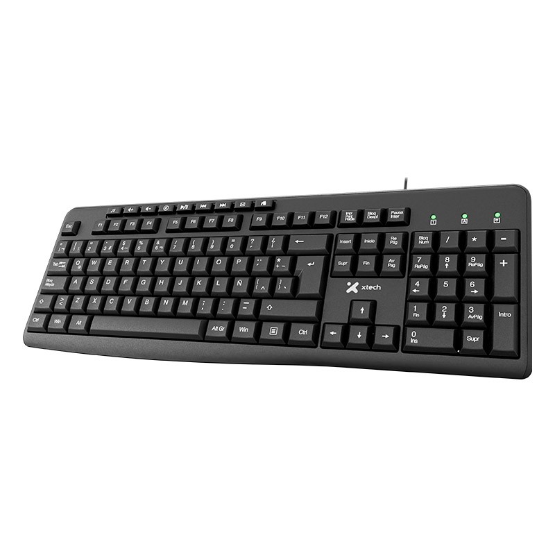 [XTK-140S] Xtech - Keyboard - Wired - Spanish - USB - Black - Multimedia 9 hotkeys XTK-140S