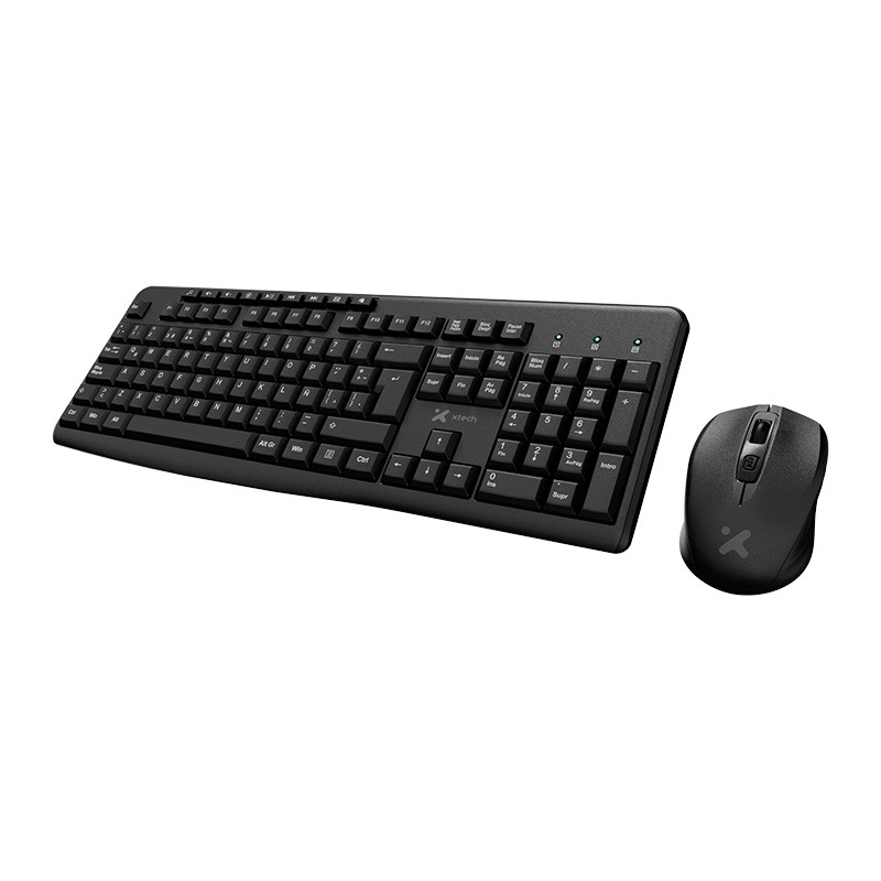 [XTK-311S] Xtech - Keyboard and mouse set - Wireless - Spanish - USB - Black - 2.4 GHz - Black XTK-311S