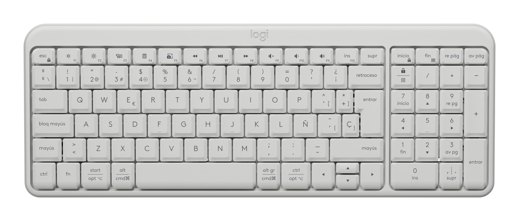 [920-013446] TECLADO LOGITECH/K250/COMPACTO/BLUETOOTH/WIRELESS/INCLY.NUM-PAD/AJUSTABLE 7GRADOS/OFF WHITE