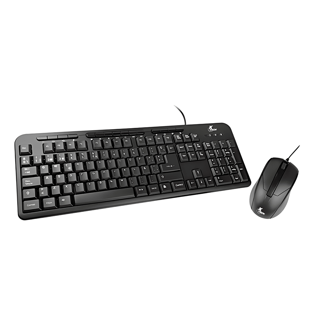 [ID225XTK19] Xtech - Keyboard and mouse set - Wired - Spanish - USB - Black - Multimedia XTK-301S