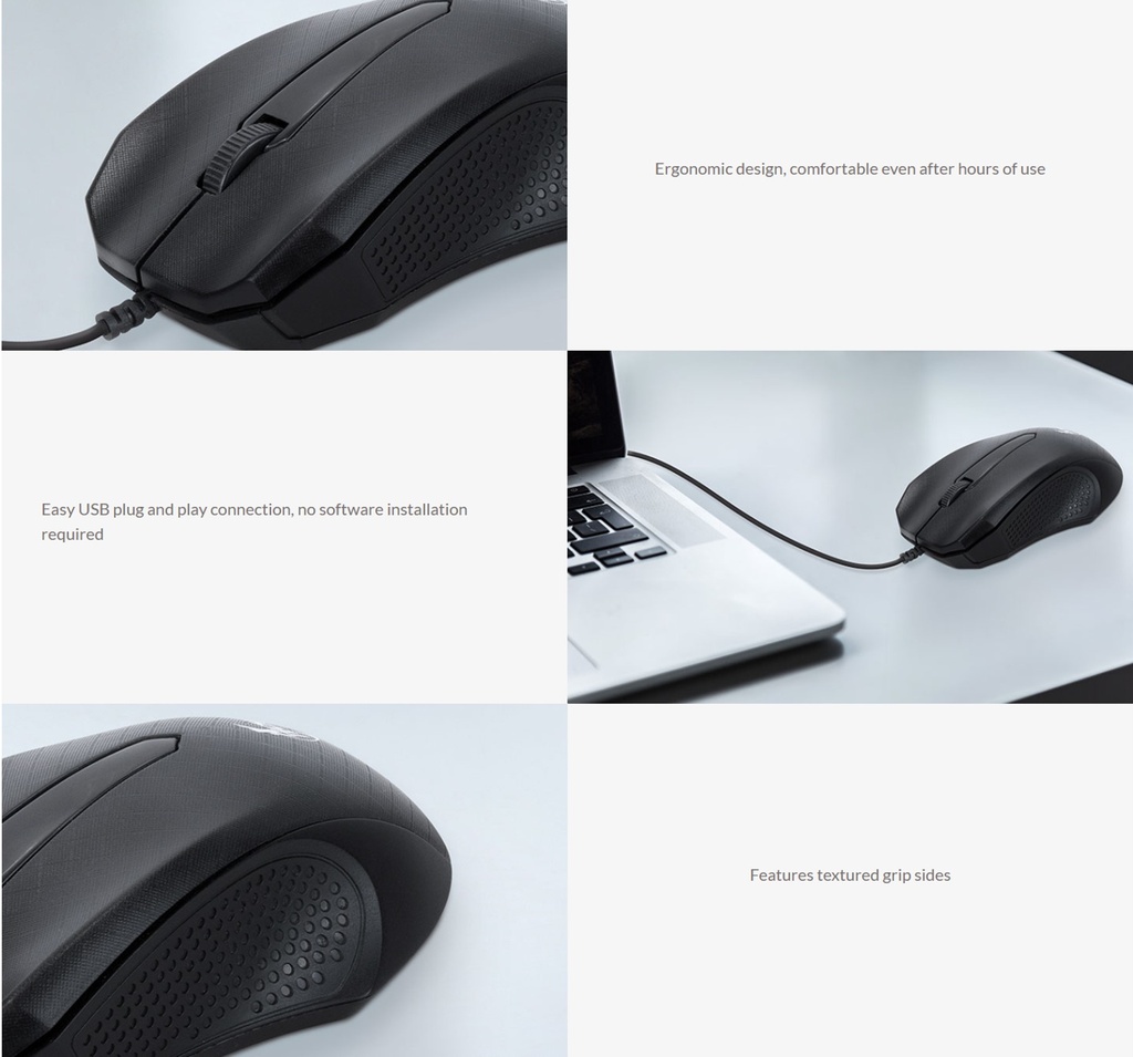 [XTM-165] Xtech - Optical mouse - USB - Wired - 1000 DPI - (XTM-165)
