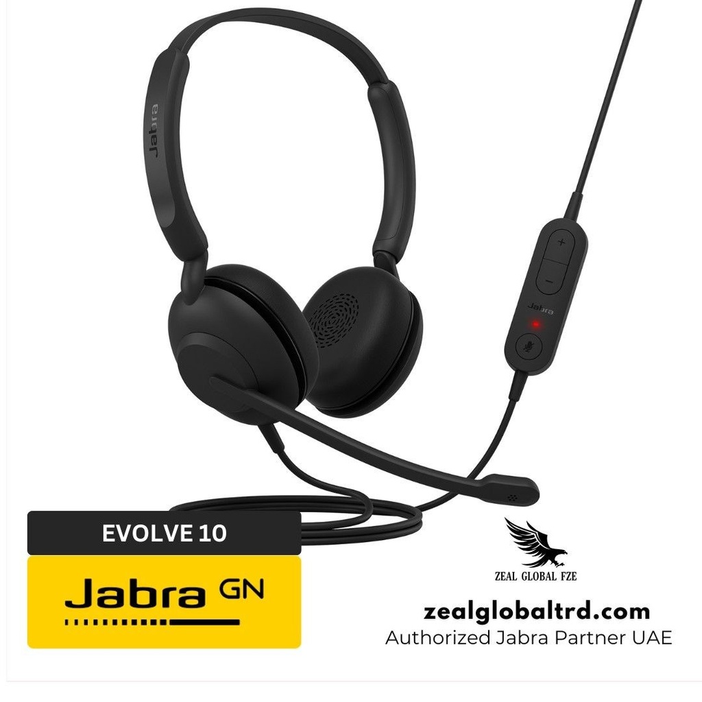 Jabra Evolve - 10 - Handset - USB-A - Leatherettes - Negro - 2699-820-109