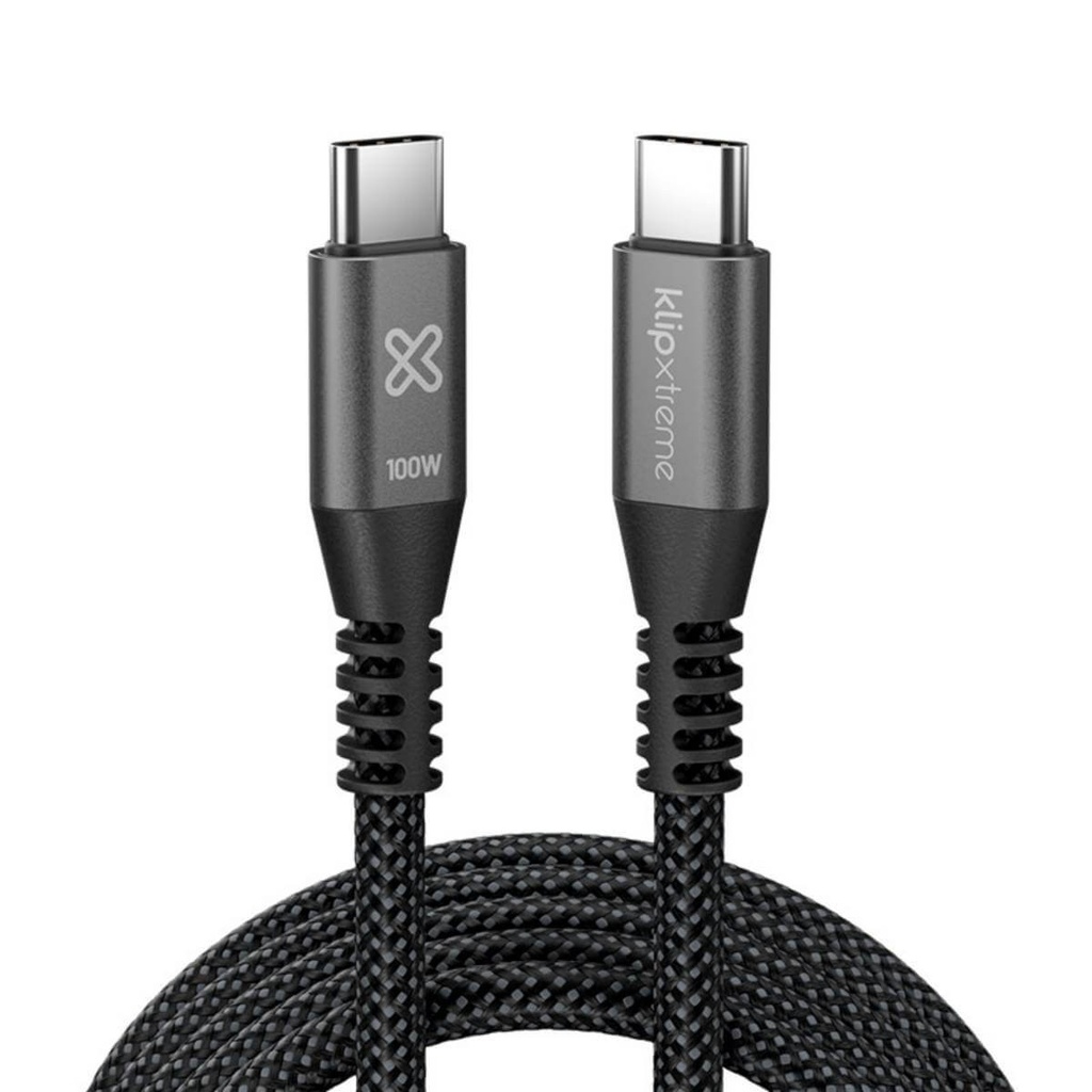 [AB300KLX50] Klip Xtreme - USB cable - 24 pin USB-C - 9 pin USB Type A - 3 m - Black - 30W Braided Fast charging