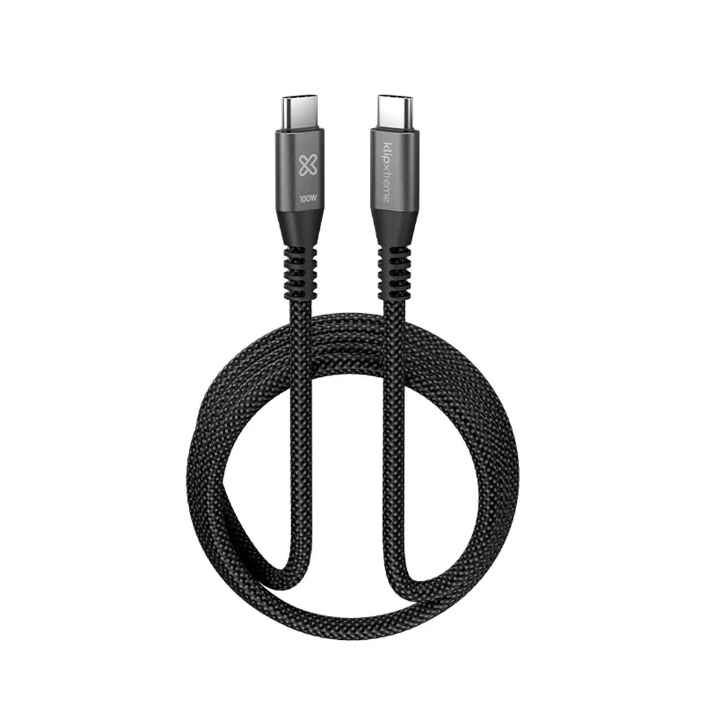[KAC-550-10FT] Klip Xtreme - USB cable - 24 pin USB-C - 3 m - Black - 100W Braided Fast charging