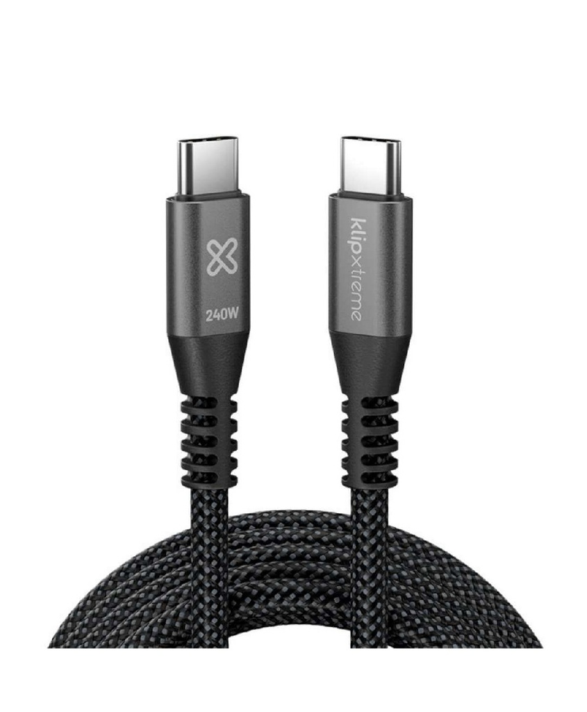 [KAC-750-6FT] Klip Xtreme - USB cable - 24 pin USB-C - 1.8 m - Black - 240W Braided Fast Charging