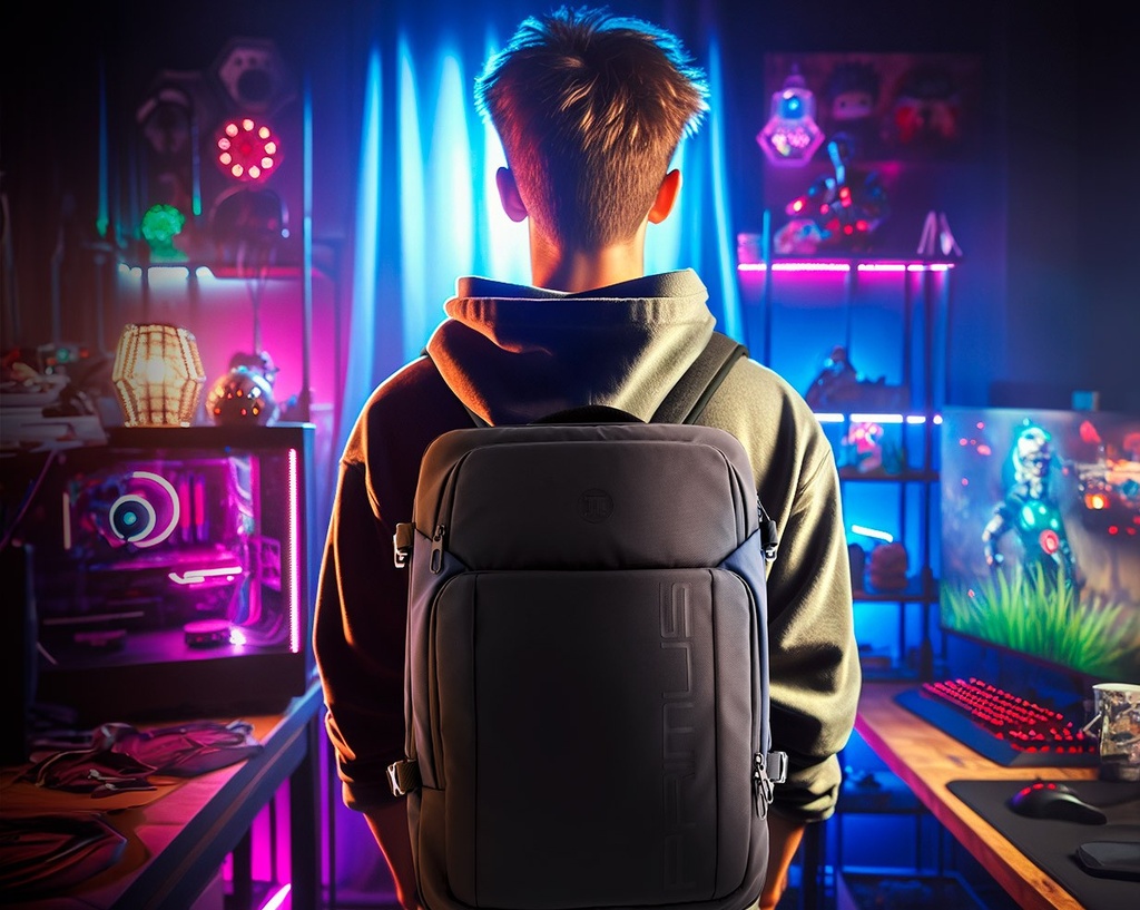 [PGB-300BK] Primus Gaming - Notebook carrying backpack - 17" - 100% polyester - black and purple
