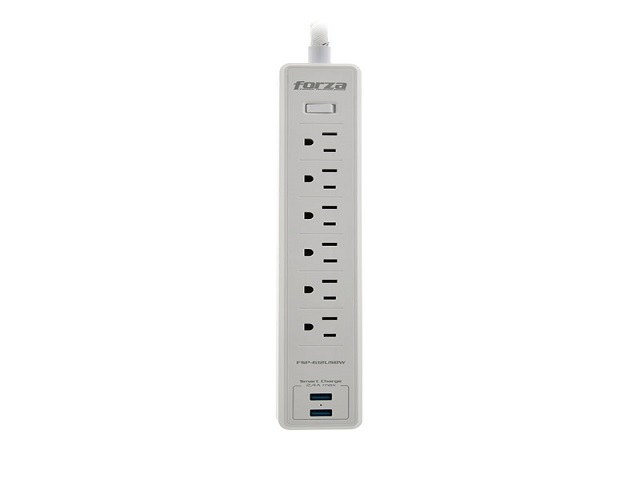 [FSP-512USBW] Forza - Surge protector - AC 110/220 V - 5 Tomas de Corriente - UNV NEMA 2USB 5ft WH