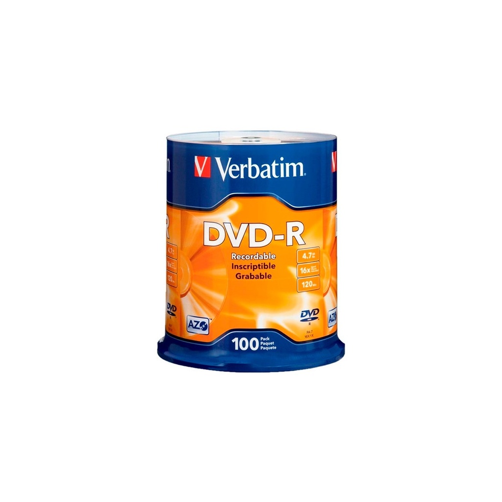 [96525] OPTICO VERBATIM 96525 DVD-R 4.7GB 16X 100PK BULK