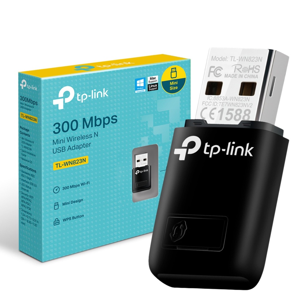 ADAPTADOR DE RED TP-LINK TL-WN823N N300/MINI USB INALAMBRICO