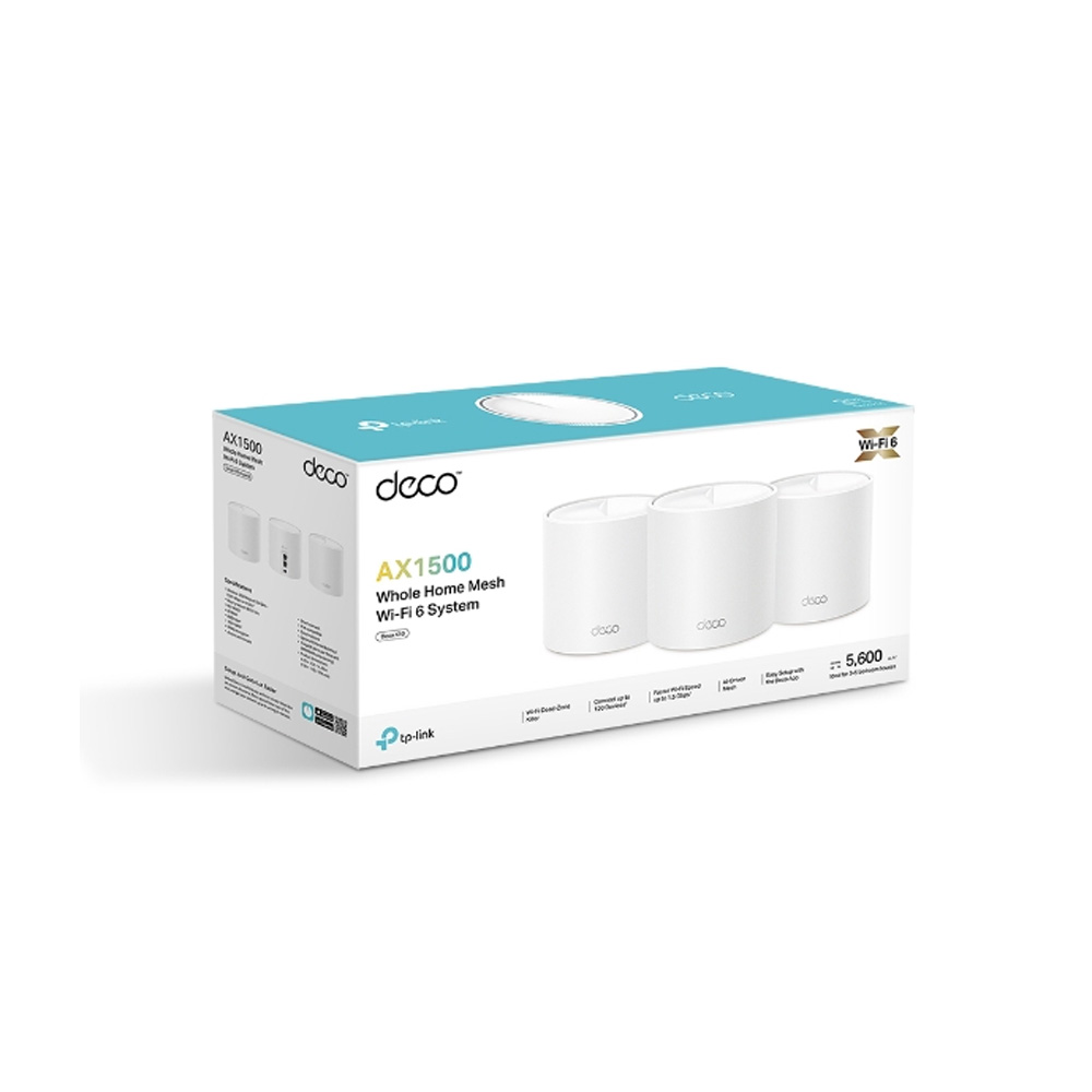 [DECOX10-3PACK] ROUTER/TPLINK/ DECO X10 /3-PACK SISTEMA WIFI DE MAYA AX15000 /120 DISP. CONECTADOS/2 PTOS GIGABIT