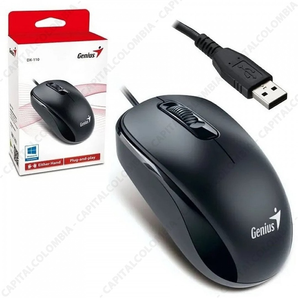 MOUSE GENIUS/DX-110 NEGRO /USB TIPO-C /3 BOTONES /1200 DPI /WINDOWS Y MAC