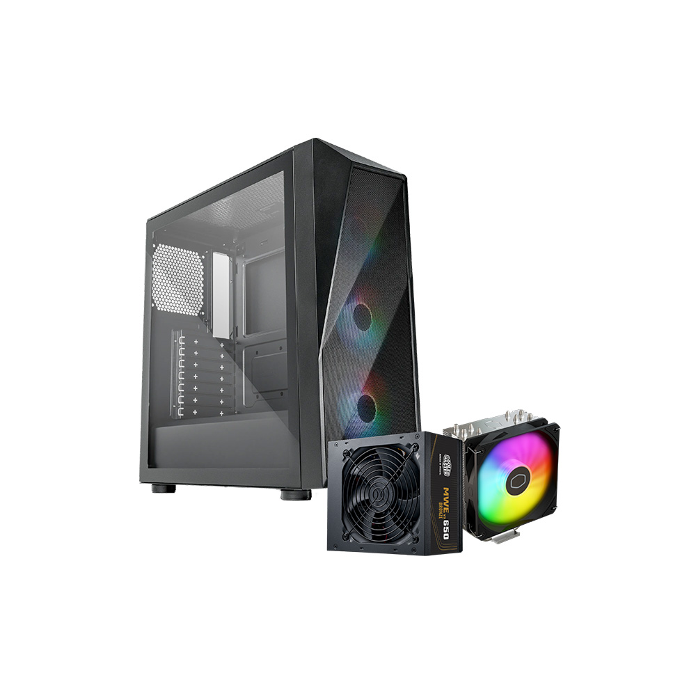 [CP520-KGNN65-SA0] CASE COOLER MASTER/CMP520 MID TOWER BLACK BUNDLE FUENTE 650W BRONZE – AIR COOLER 212 SPECTRUM