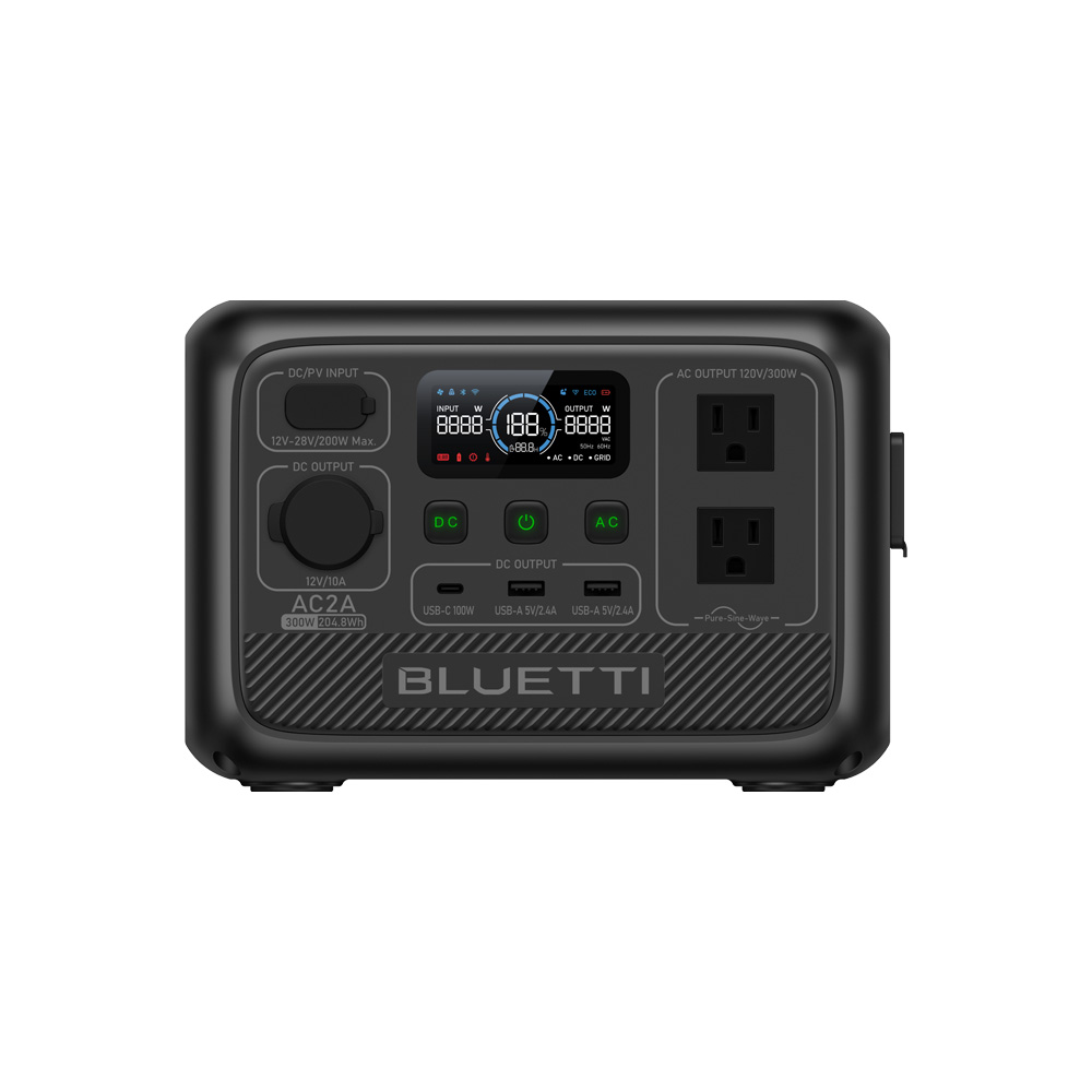 POWERSTATION BLUETTI/AC2A 204.8WH / BATERIA LITIO LIFEPO4 / 2 TOMAS 120V / USB-A X2 / USB-