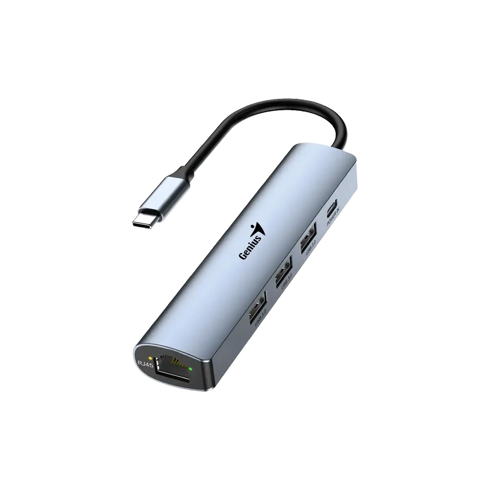 [31240004400] HUB GENIUS UH545 USB C A 5 PUERTOS 3 USB A 1 USB C 1 RJ45 GE WIN 10 11 MAC