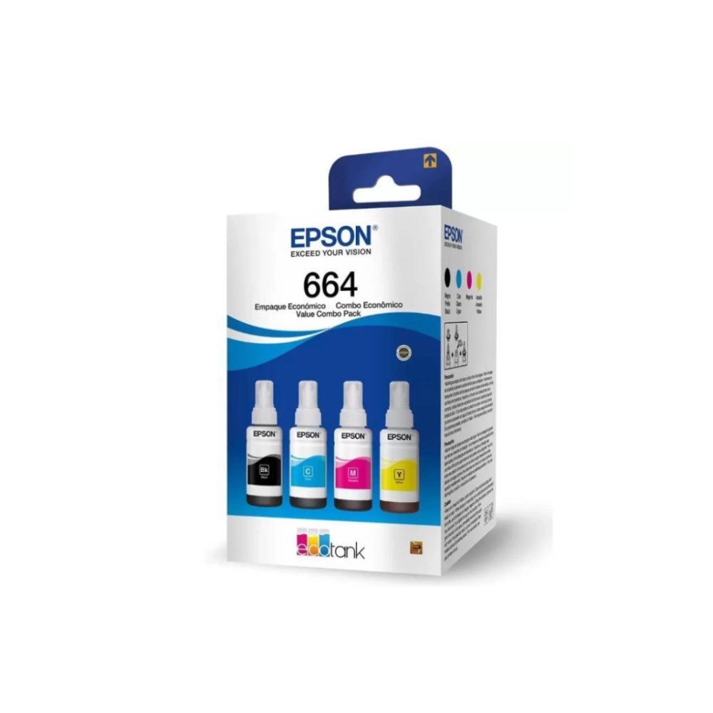 [T664520-4P] BOTELLAS EPSON T664 PACK 4 NEGRO/CYAN/MAGENTA/AMARILLO L200/L350/L355
