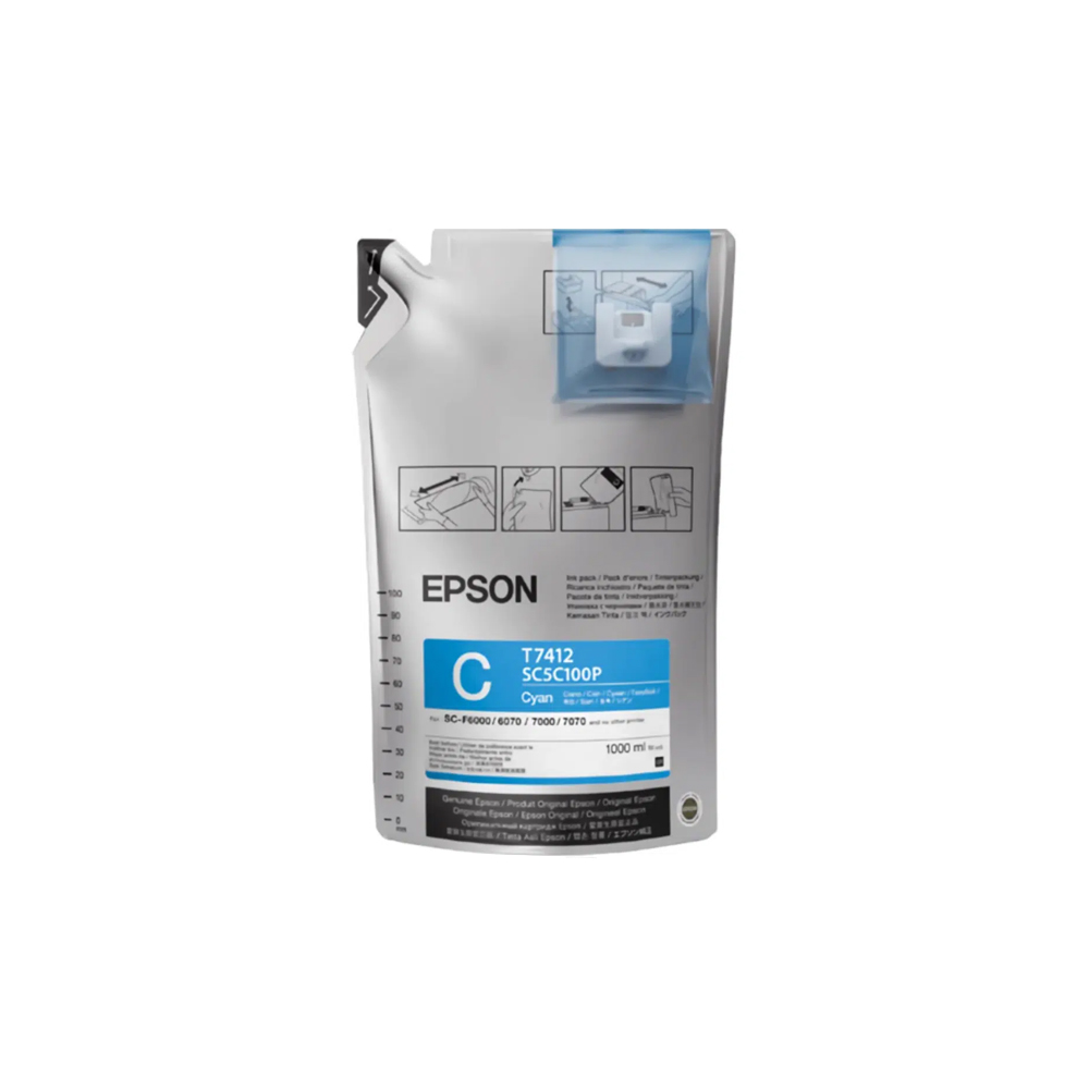 [T741220] TINTA EPSON DS741 CYAN ULTRACHROME F6200/F7200/F9200/F9370 6 LITROS T741220
