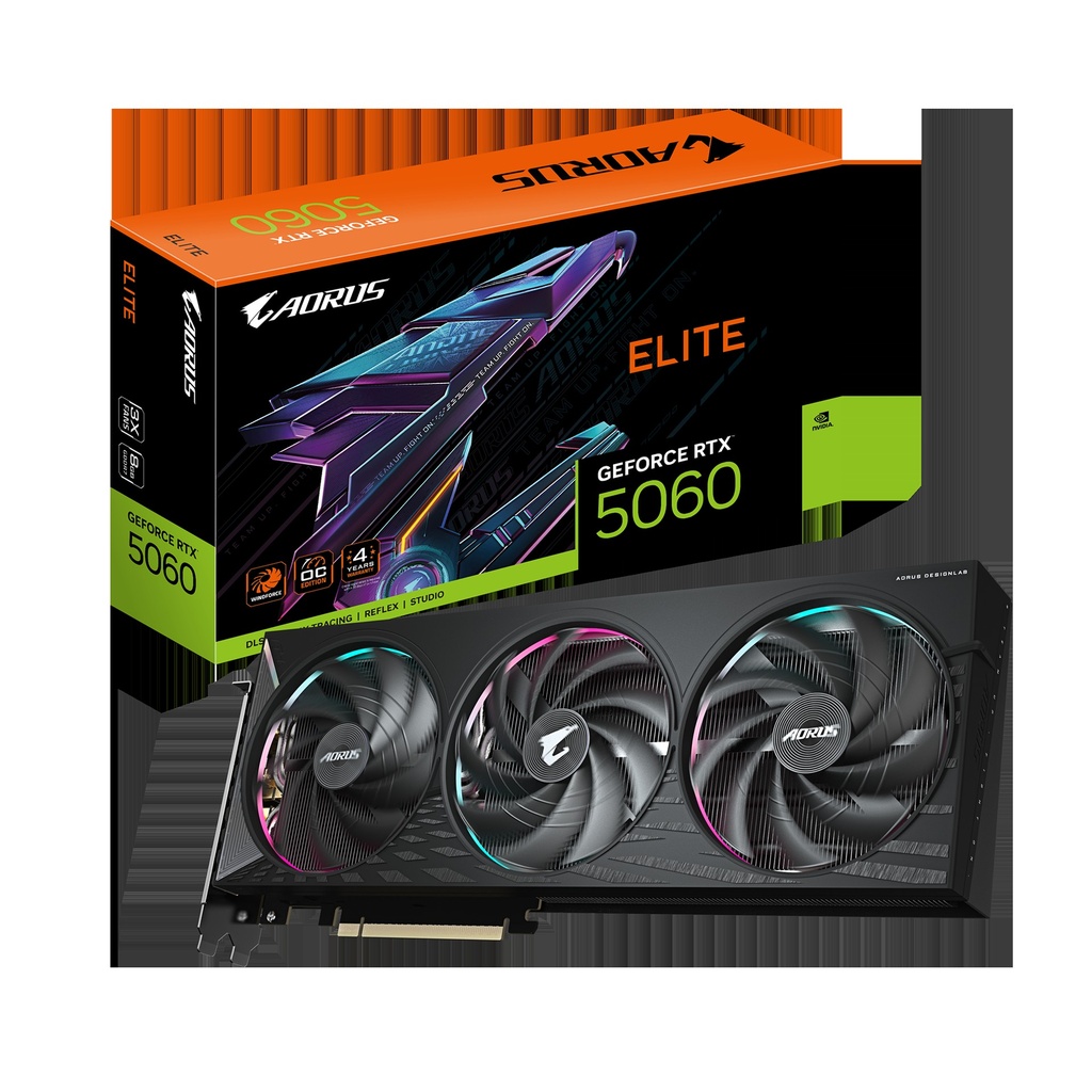 [GV-N5060AORUSE-8GD] TARJETA DE VIDEO GIGABYTE/AORUS GEFORCE RTX 5060 ELITE 8G GDDR7 PCI-E 5.0 9VN5060AE-00-G10