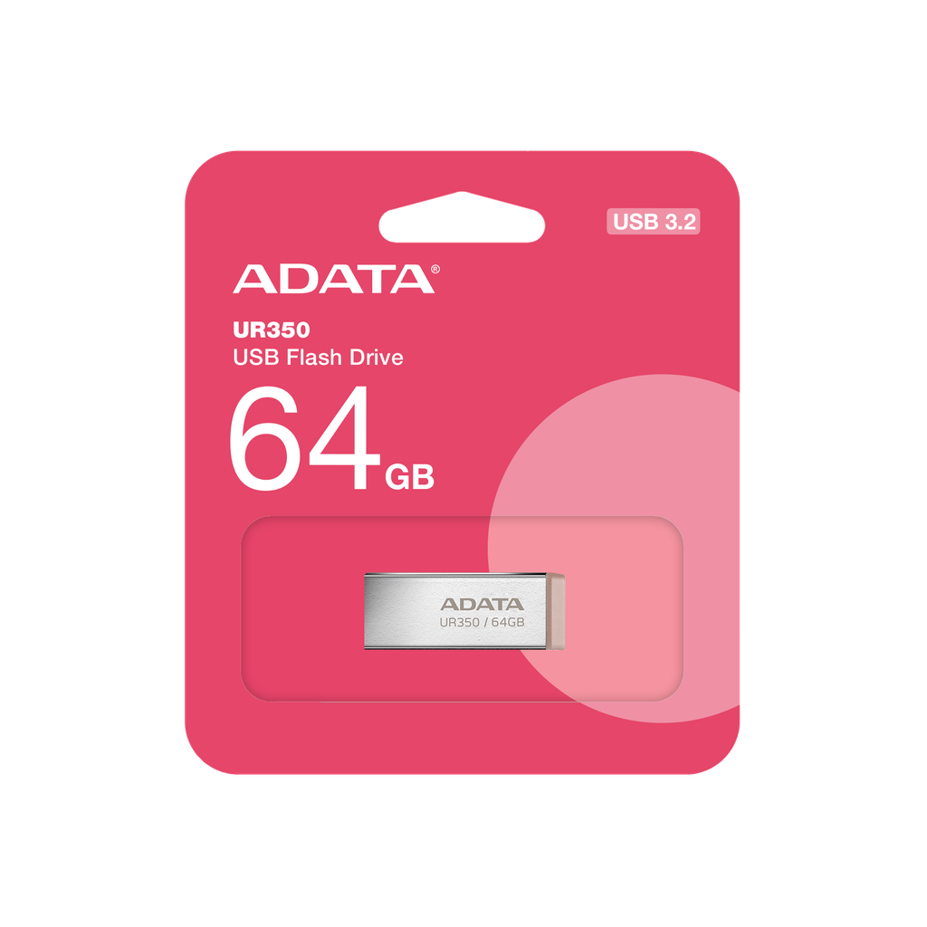 [S21-ADAFLAUSBUR350-64G-RSR/BK] FLASHMEMORY/ADATA UR350 USB FLASH 64GB METAL USB 3.2 GEN1