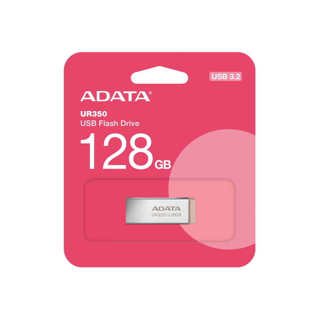 [S21-ADAFLAUSBUR350-128G-RSR/BK] FLASHMEMORY ADATA/UR350 USB FLASH 128GB METAL USB 3.2 GEN1