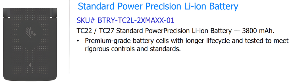 ACCESORIO ZEBRA/BATERIA ESTANDAR 3800 MAH PARA TC22-TC27