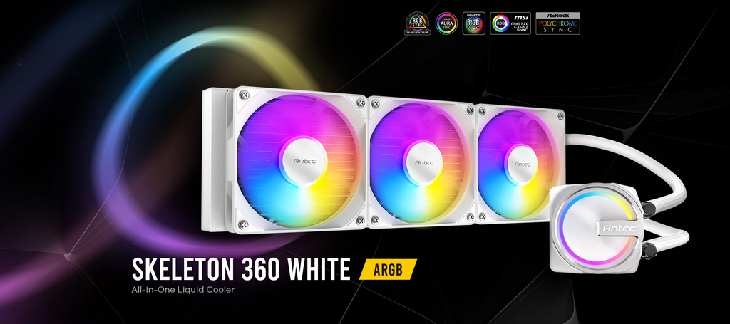 COOLER ANTEC/SKELETON 360 ARGB WHITE COMPATIBLE LGA1700 LGA1851 AM4 AM5