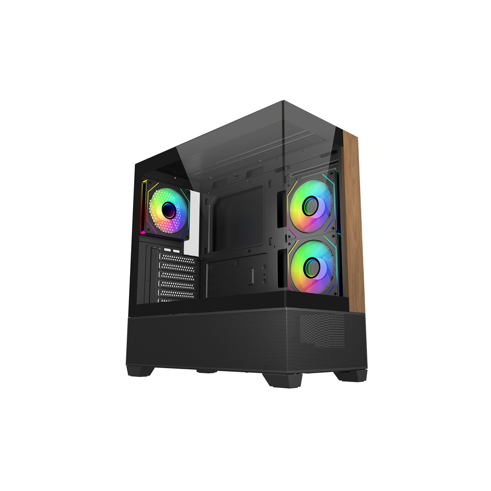 [E690-KHNN-S00] CASE COOLER MASTER/MID TOWER ELITE 690 BLACK WOOD 1X120MM ARGB REAR 2X120MM SIDE MOUNT