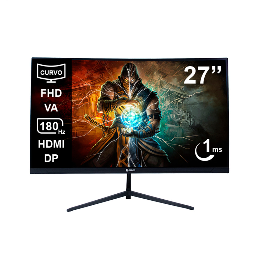 [TE-2787G] MONITOR TEROS TE-2787G 27 PULG GAMING CURVO FHD 1920X1080 180 HZ – 1MS AUDIO OUT 1HDMI 1DP