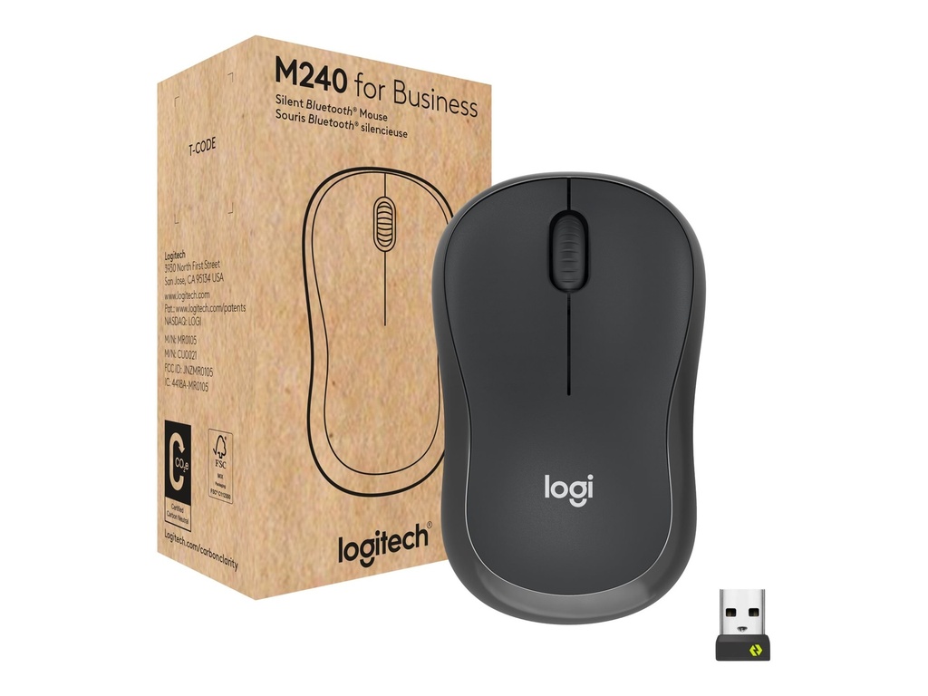 [910-007116] MOUSE LOGITECH/M240/BLUETOOTH/SILENT/3 BOTONES/INTRRUP.ENCD-APGDO/OFF WHITE