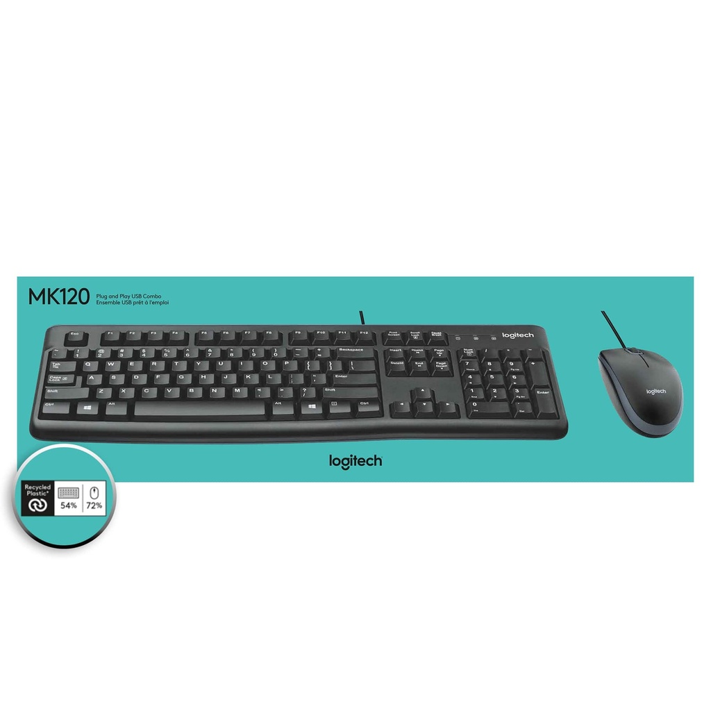 [920-004428-NEGRO] COMBO LOGITECH/TECLADO Y MOUSE MK120 DESKTOP/USB/TECLAS CONCAVAS