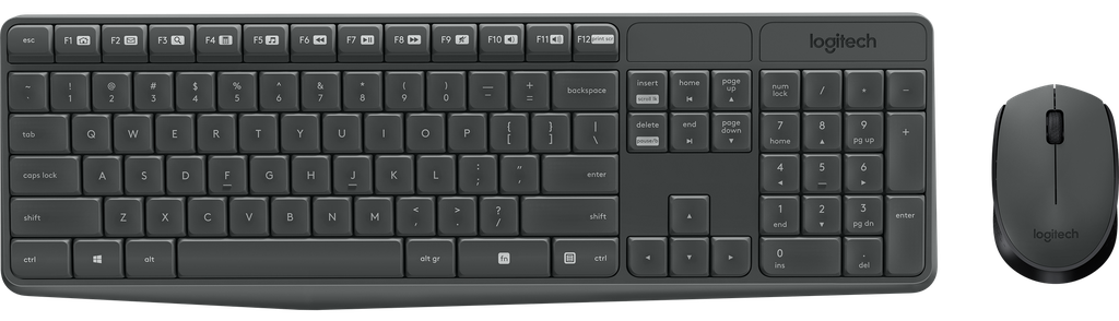 [920-007901] COMBO LOGITECH/TECLADO Y MOUSE MK235/WIRELESS/RESIST. SALPICADURAS/NUM-PAD/NEGRO