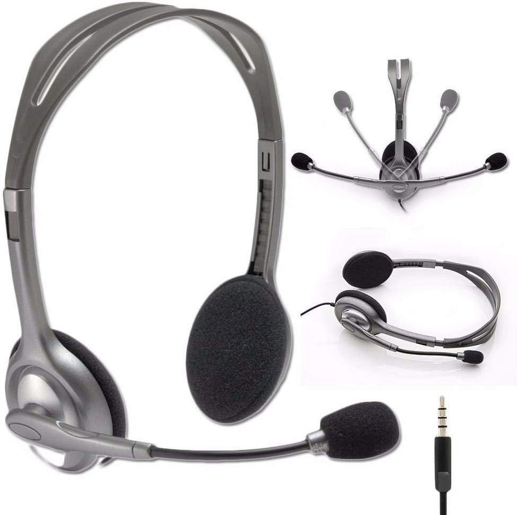 HEADSETS/LOGITECH H111 STEREO/AUX/MIC. UNIDIRECCIONAL/32 OHMIOS/20HZ