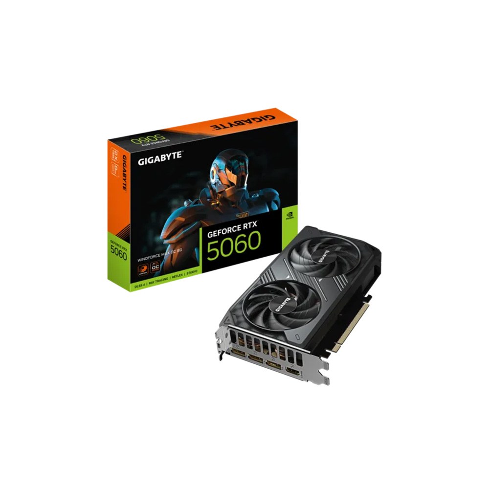 [GV-N5060WF2MAXOC-8GD] TARJETA DE VIDEO GIGABYTE/GEFORCE RTX 5060 WINDFORCE MAX OC 8G GDDR7 PCIE 5.0 2512MHZ 28GBPS 550W