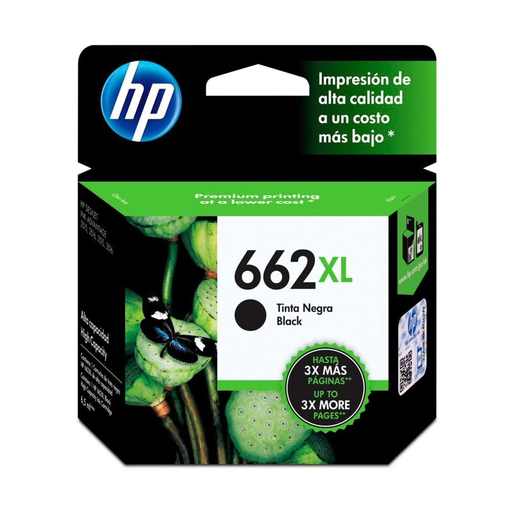 TINTA HPINC 662XL NEGRO 2515/3515 360 PAG CZ105AL