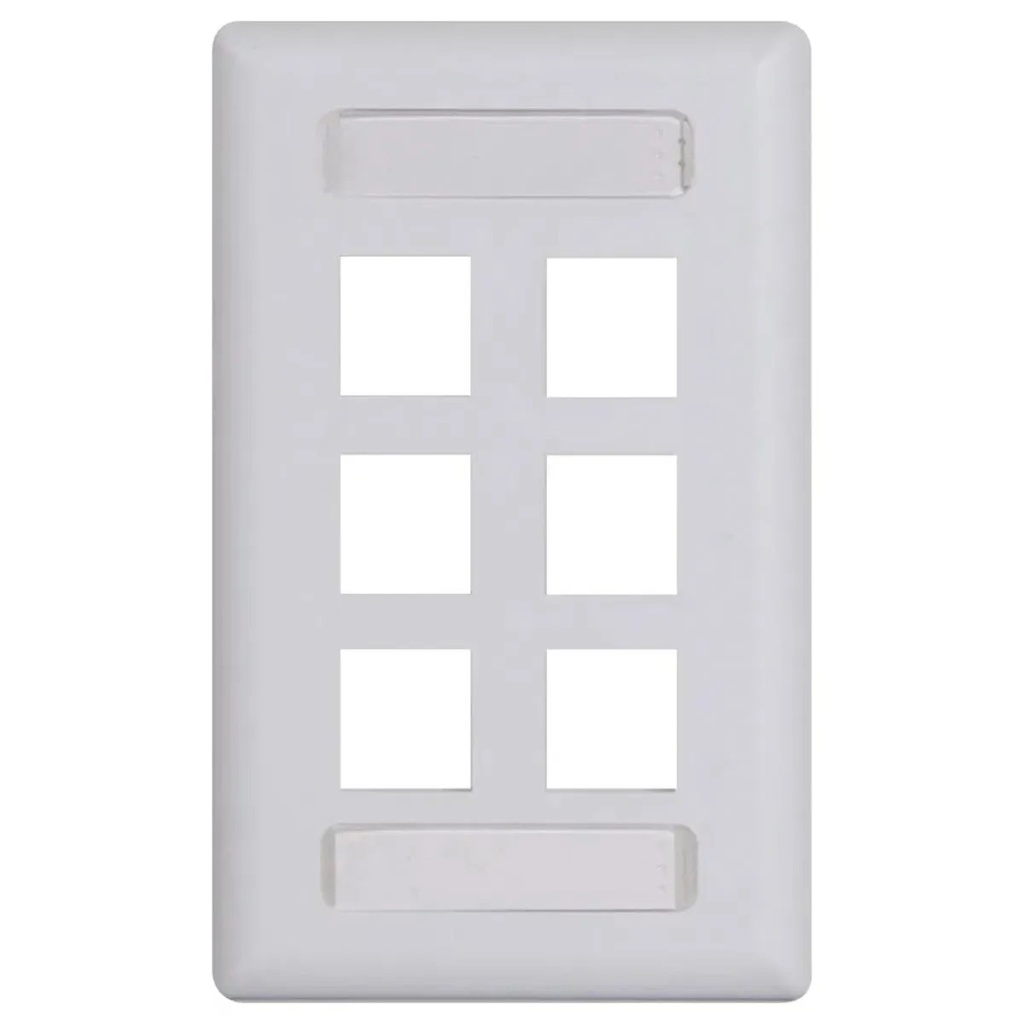 FACEPLATE CLASISIC 6PORT 1G W-STATION ID BLANCO
