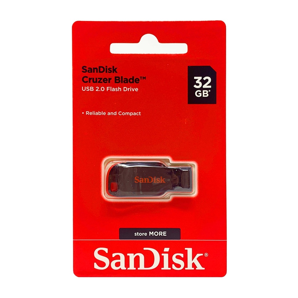[FMESNDZ5032GB35] FLASH MEMORY SANDISK 32GB Cruzer Blade USB-A 2.0 Black-Red