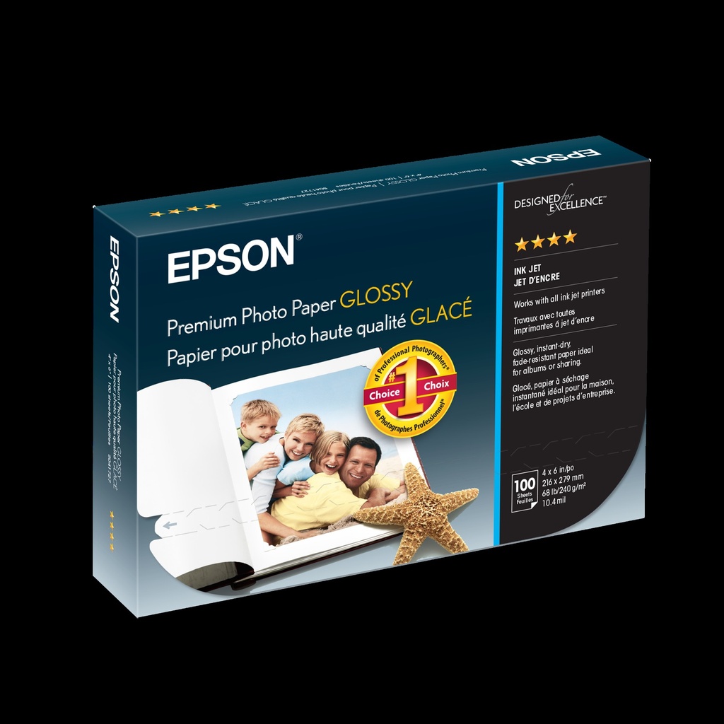 [SUMEPSS041727] PAPEL EPSON PREMIUM GLOSSY BORDER LESS 4X6 100U