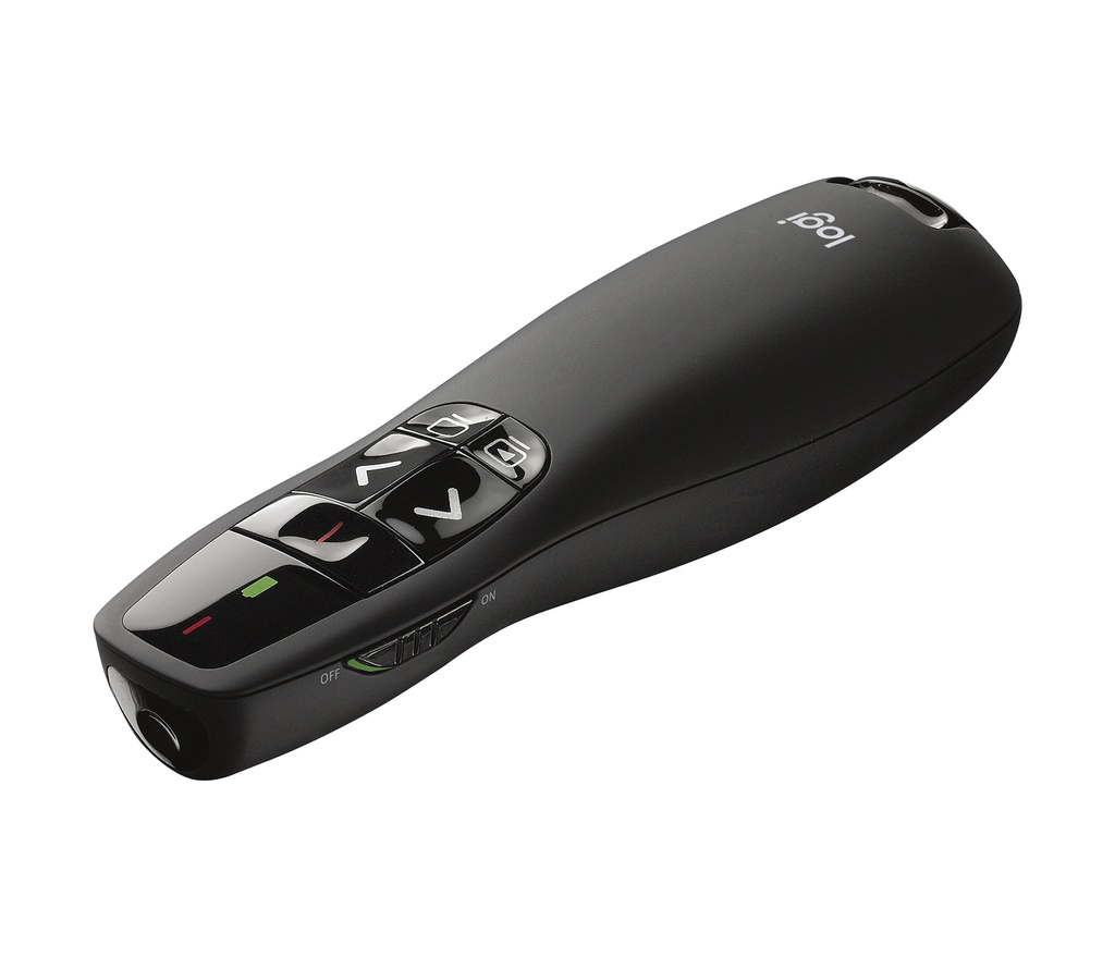 PUNTERO LOGITECH R400 NEGRO USB-PLUG AND PLAY-LUZ ROJA-RADIO 15 METROS