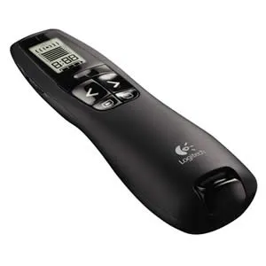 PUNTERO LOGITECH PROFESIONAL R800 NEGRO LCD-USB-PLUG AND PLAY-LUZ VERDE-RADIO 30 METROS