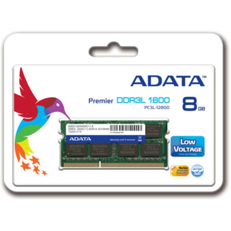 [DIMADASD8GB160L] SO-DIMM ADATA 8GB PC-1600 DDR3L LOW VOLTAGE