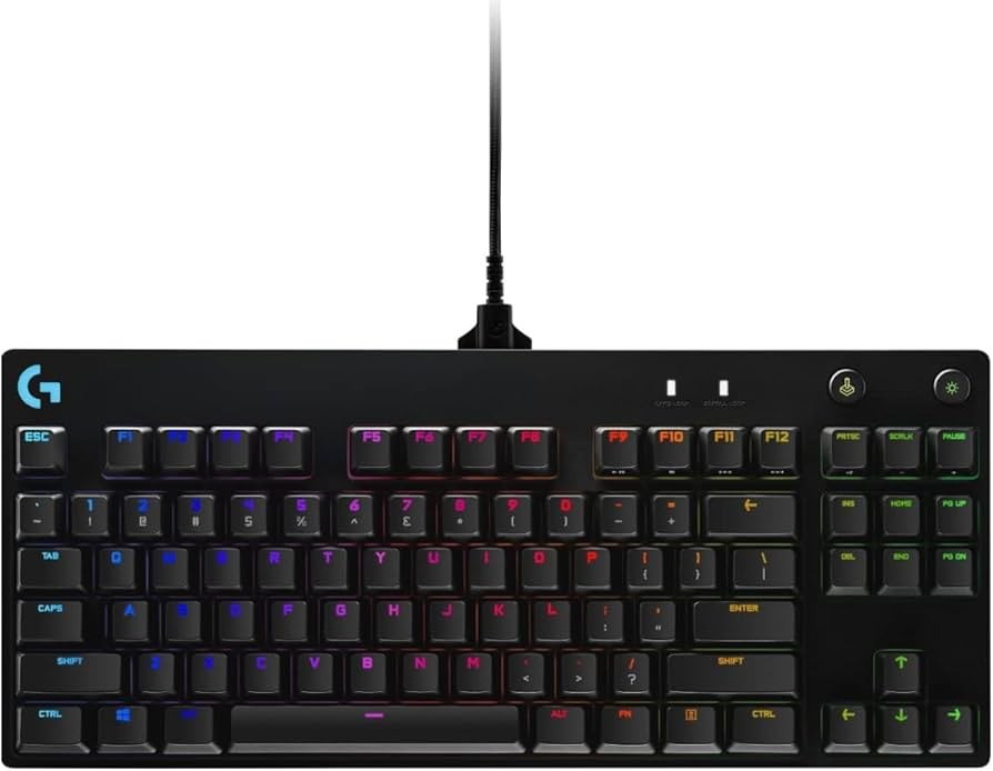 TECLADO LOGITECH GAMER G PRO RGB MECANICO GX AZUL WIRED NEGRO