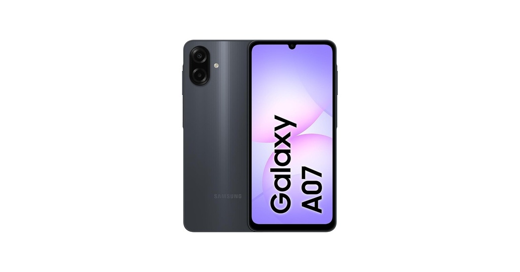 [CELSAMSMA075MZK] CELULAR SAMSUNG GALAXY SM-A07 OC 4GB 128GB 5G-LTE 6.7INC HD 2CAM USB-C ANDROID 14 BLACK