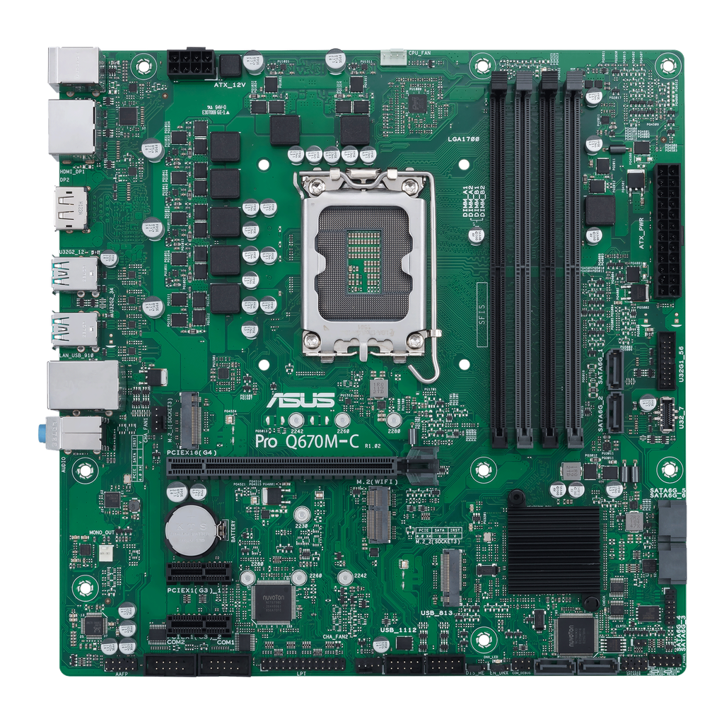 [MBOASUB1I30M0UB] MBO ASUS PRO Q670M-CE-CSM 14VA LGA1700 4DDR5 HDMI 2DP 2M.2 4USB-3.2 2USB-A PCIE4.0 mATX