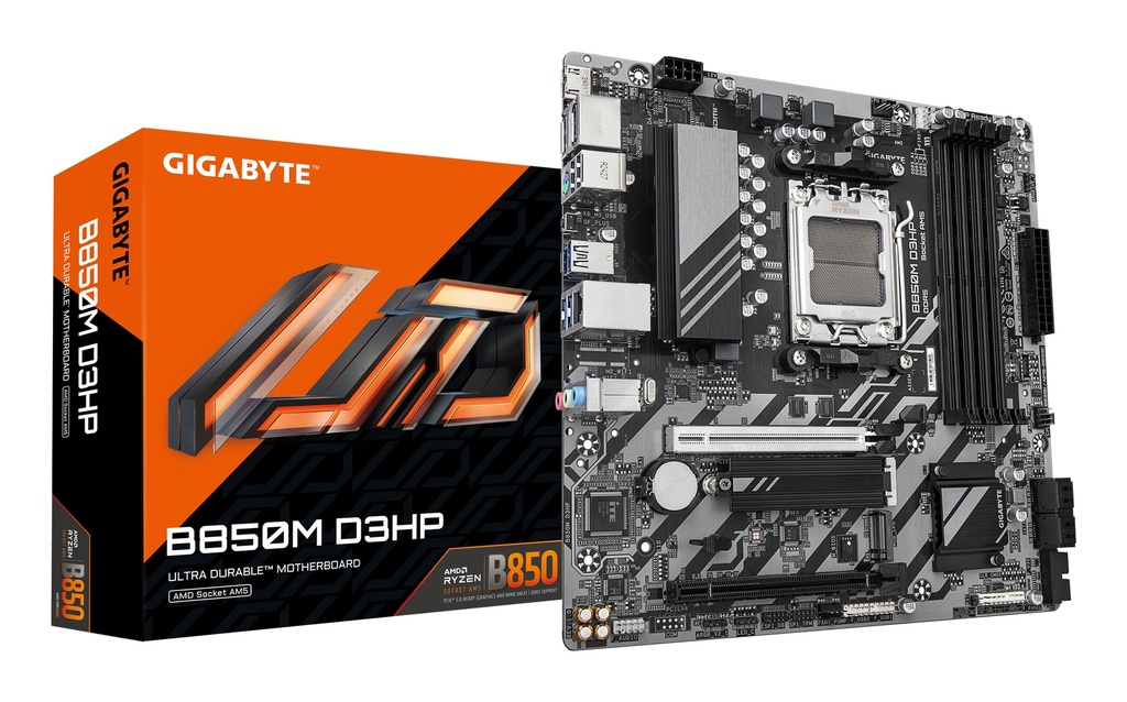 [MBOGIBB850MD3HP] MBO GIGABYTE B850M D3HP AM5 Ryzen 9000 4DDR5-8200 2DP HDMI 2M.2 USB3.2 PCIe 5.0 micro-ATX