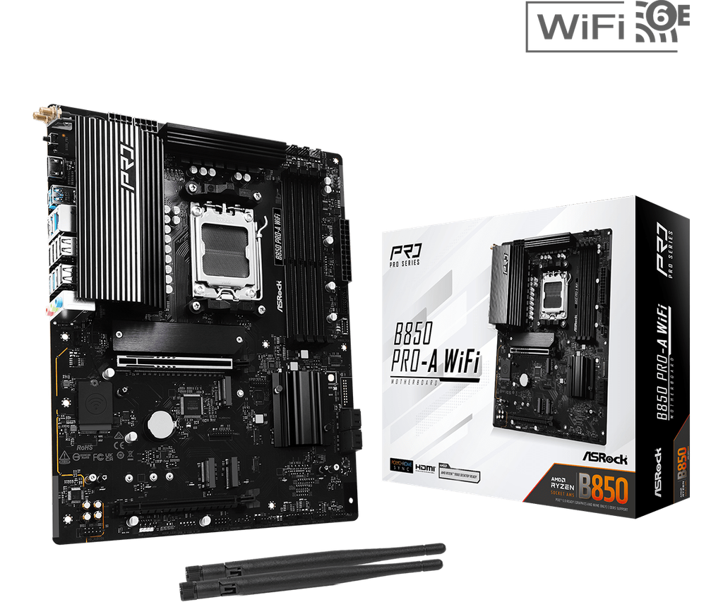 MBO ASROCK B850M Pro-A WiFi AM5 2DDR5 HDMI DP USB3.2 4M.2 PCIe5.0 Micro-ATX
