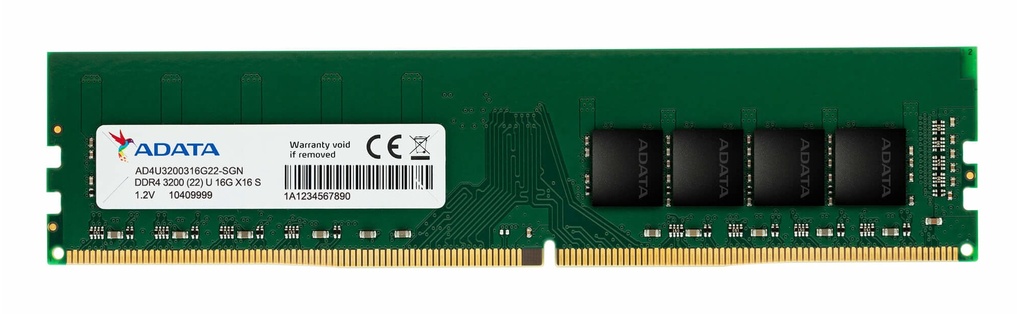 [DIMADA16GPC3200] DIMM ADATA BULK 16GB U-DIMM DDR4 3200MHZ PCU-25600 NON-ECC CL22