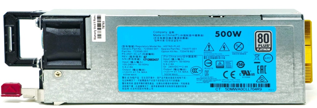 [FPOHPX720478B21] POWER SUPPLY HP 500W FS PLAT HT PLG PWR